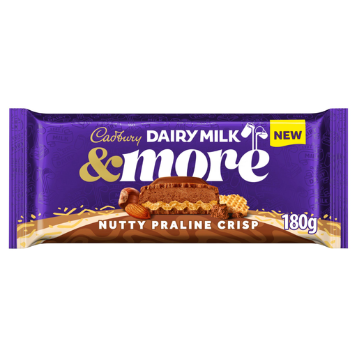 [209337-BB] Cadbury Nutty Praline Crisp Milk Chocolate Bar 180g