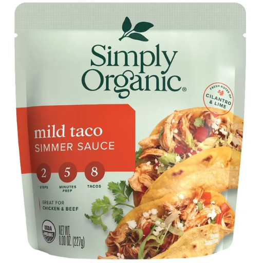 [209408-BB] Simply Organic Taco Simmer Sauce Mild 8oz