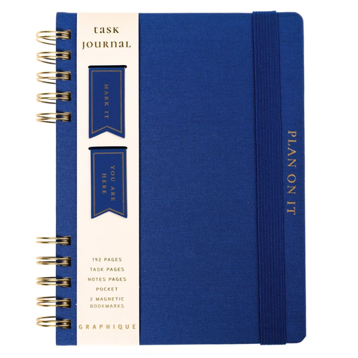 [209479-BB] Fabric Covered Journal With Bookmarks Cobalt Blue 6 x 8in