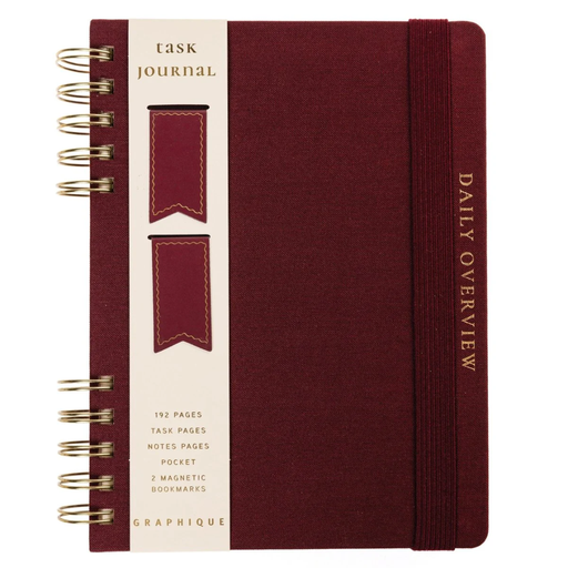 [209480-BB] Fabric Covered Journal With Bookmarks Plum Red 6 x 8in