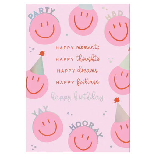 [209488-BB] Greeting Card Pink Smiley