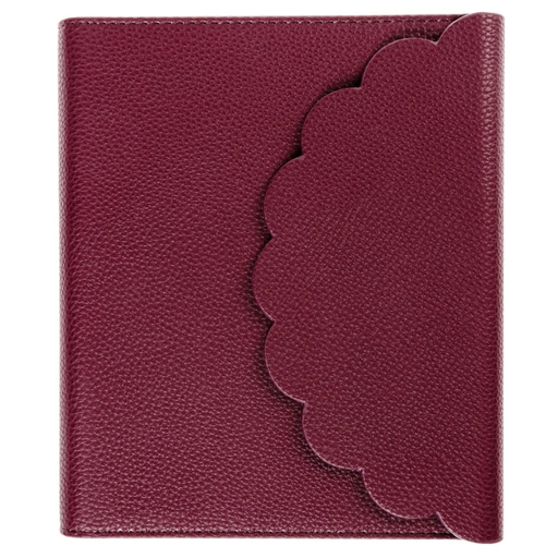 [209498-BB] Vegan Leather Wrap Journal Plum Red 6 x 8in