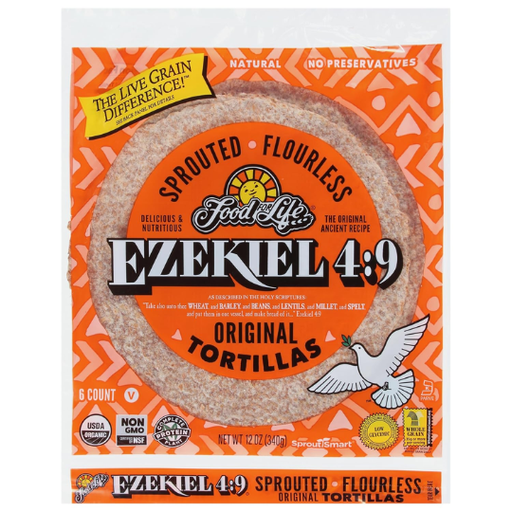 [209520-BB] Food For Life Organic Ezekiel Sprouted Whole Grain Tortillas 12oz