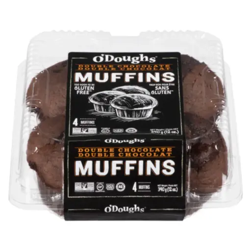 [209529-BB] O'Doughs Gluten Free Double Chocolate Muffin 12oz