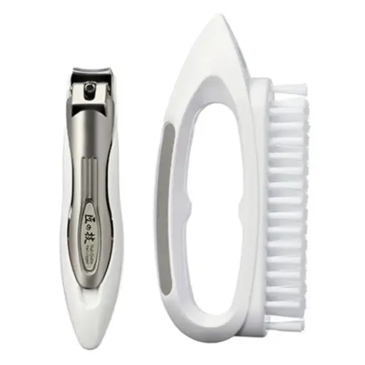 [209581-BB] Green Bell Nail Clipper & Brush Set