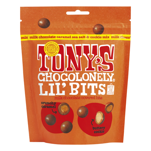[209602-BB] Tony's Chocolonely Lil' Bits Milk Chocolate Caramel Sea Salt & Cookie 4oz