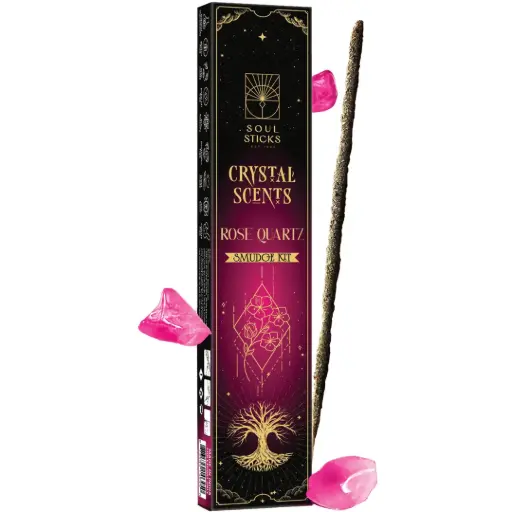 [209735-BB] Rose Quartz Crystal Scents Smudge Kit 20g