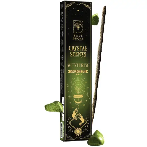 [209736-BB] Aventurine Crystal Scents Smudge Kit 20g