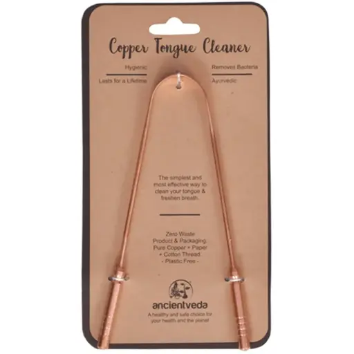 [209739-BB] Ancientveda Copper Tongue Cleaner with Grip