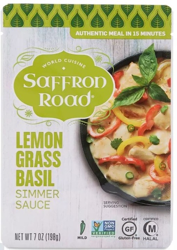 [200319-BB] Saffron Road Lemongrass Basil Simmer Sauce 7oz