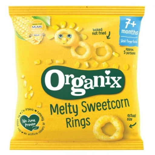 [200698-BB] Organix Melty Sweetcorn Rings Baby Snack 20g