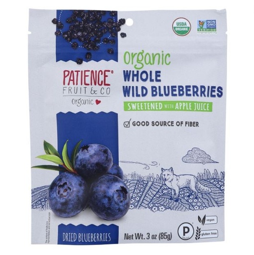 [200883-BB] Patience Fruit & Co Organic Dried Blueberries 3oz