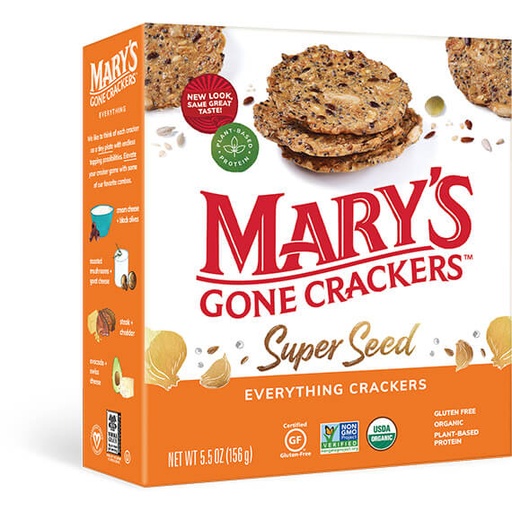 [201661-BB] Mary's Gone Crackers Super Seed Crackers Everything Bagel 5.5oz