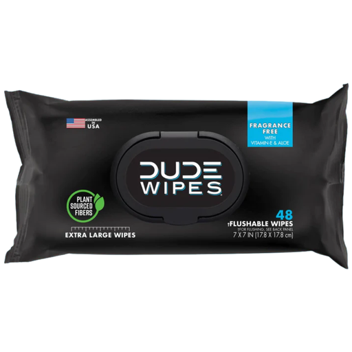 [201979-BB] Dude Wipes Fragrance Free Flushable Wipes 48ct
