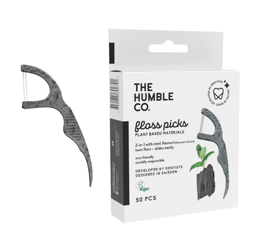 [201982-BB] The Humble Co Floss Picks Charcoal 50ct