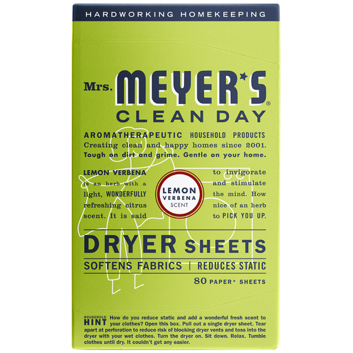 [202065-BB] Mrs Meyer's Dryer Sheets Lemon Verbena 80ct