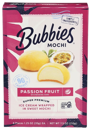 [202373-BB] Bubbies Hawaii Passion Fruit Mochi 7.5oz