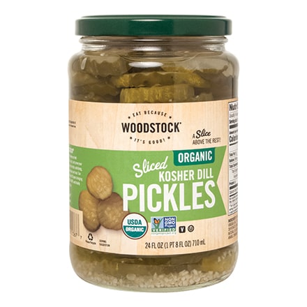 [202453-BB] Woodstock Organic Kosher Dill Pickles Sliced 24oz