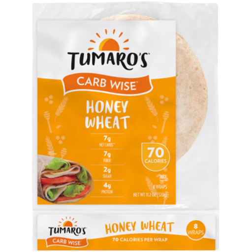 [202468-BB] Tumaro's Low Carb Tortillas Honey Wheat 8CT