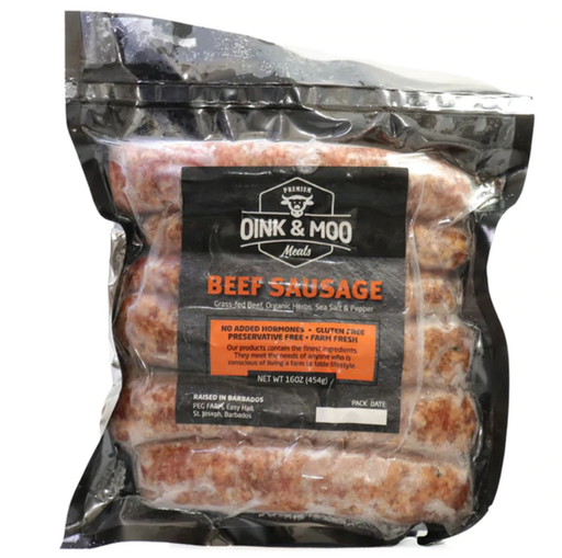 [202829-BB] Oink & Moo Grass Fed Beef Sausages 1lb