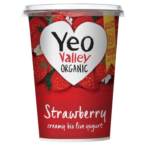 [203738-BB] Yeo Valley Organic Whole Milk Yogurt Strawberry 450g