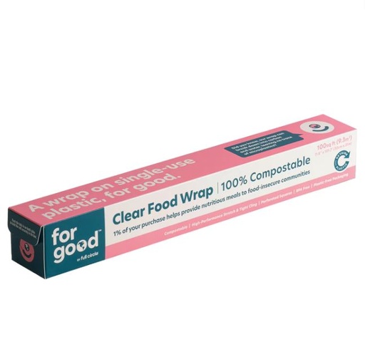 [204436-BB] For Good Clear Compostable Food Wrap 100FT