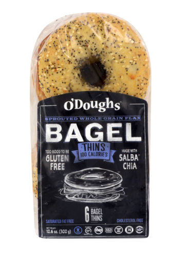 [204490-BB] O'Doughs Gluten Free Sprouted Vegan Bagel Thins 10.6oz