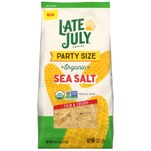 [204531-BB] Late July Snacks Organic Tortilla Chips Party Size Sea Salt 14.75oz