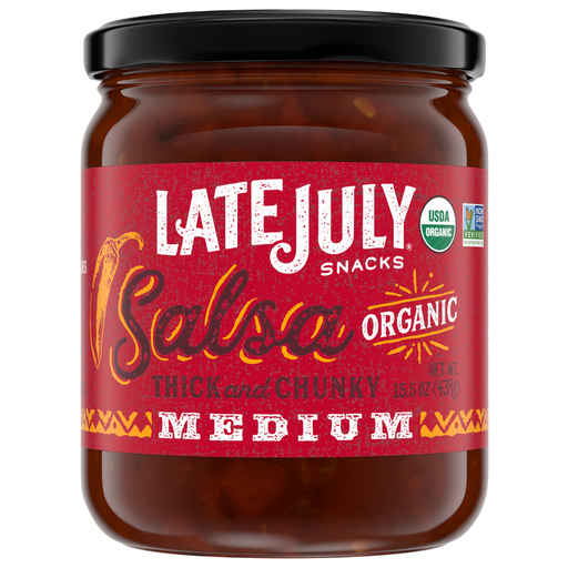 [204532-BB] Late July Snacks Organic Thick and Chunky Salsa Medium 15.5oz