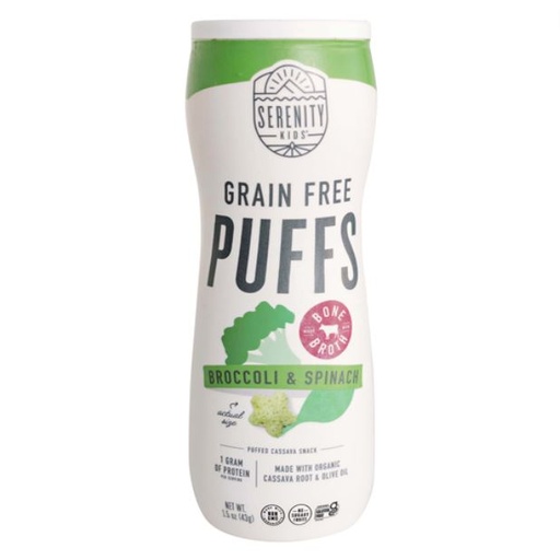 [204653-BB] Serenity Kids Broccoli & Spinach Grain Free Baby Puffs 1.5oz