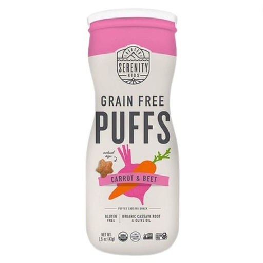 [204654-BB] Serenity Kids Carrot & Beet Grain Free Baby Puffs with Olive Oil 1.5oz