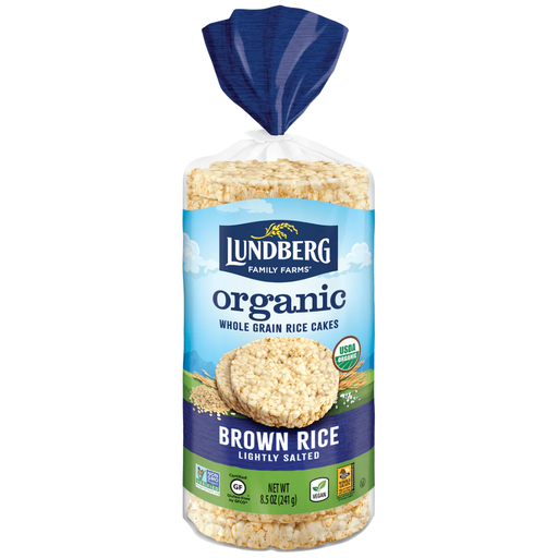 [204656-BB] Lundberg Family Farms Organic Brown Rice Cakes Lightly Salted 8.5oz