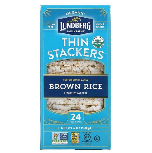 [204657-BB] Lundberg Family Farms Organic Brown Rice Thin Stackers Lightly Salted 6oz