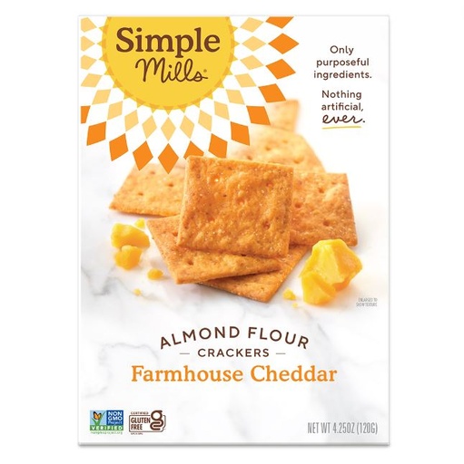 [204680-BB] Simple Mills Almond Flour Crackers Farmhouse Cheddar 4.25oz