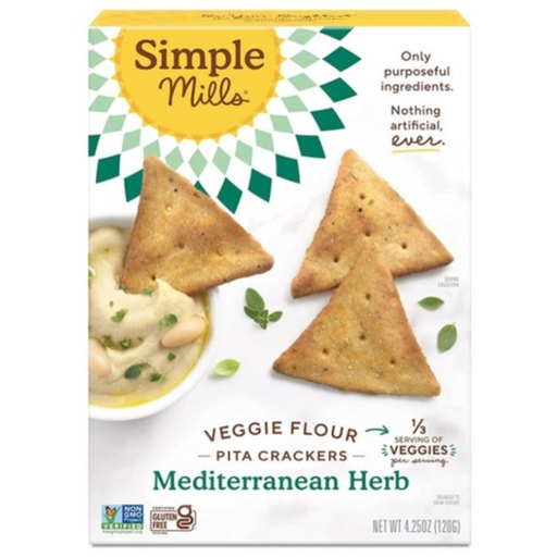 [204697-BB] Simple Mills Veggie Pita Crackers Mediterranean Herb 4.25oz