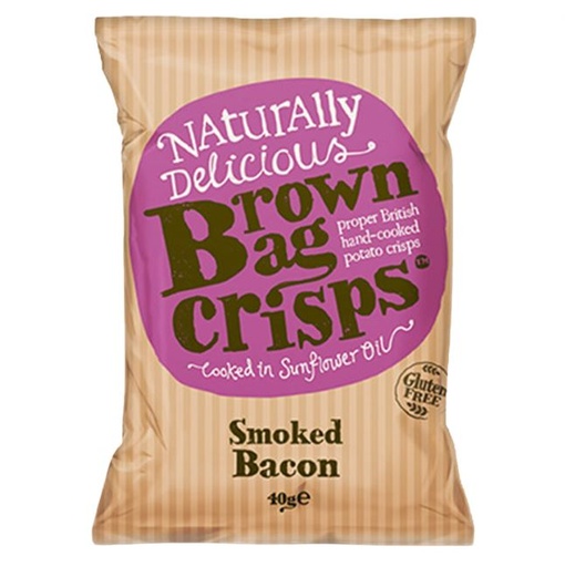 [204744-BB] Brown Bag Crisps Smoked Bacon 40g
