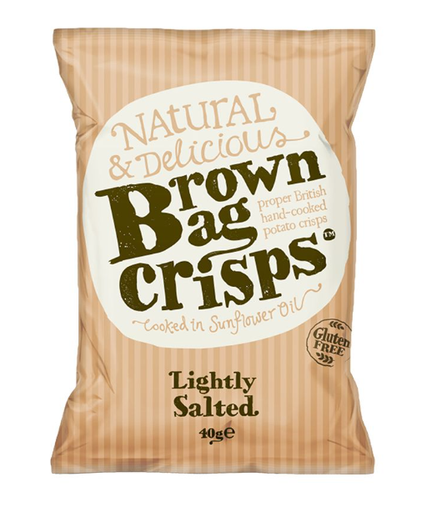 [204753-BB] Brown Bag Crisps Lightly Salted 40g
