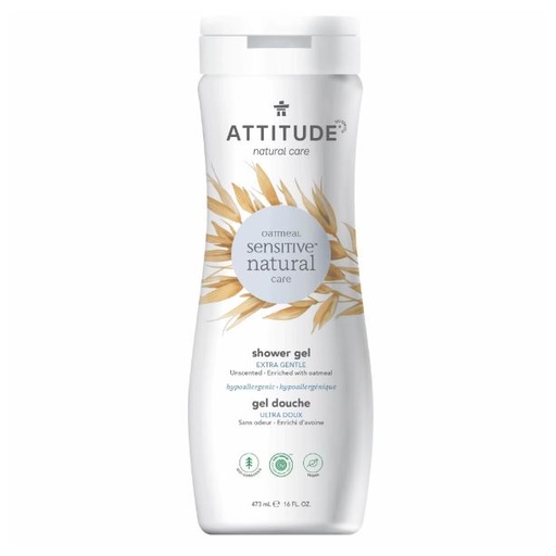 [204842-BB] Attitude Oatmeal Sensitive Natural Care Body Wash Extra Gentle Unscented 473 ml