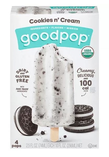 [204900-BB] Goodpop Cookies n Cream Ice Pops 4-Pack